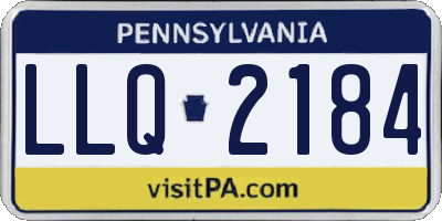 PA license plate LLQ2184