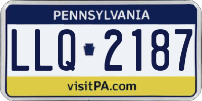 PA license plate LLQ2187