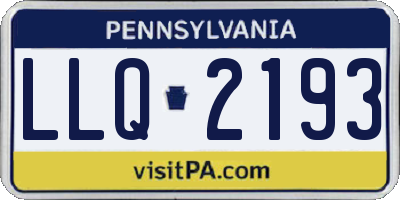 PA license plate LLQ2193
