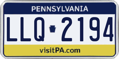 PA license plate LLQ2194