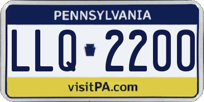 PA license plate LLQ2200