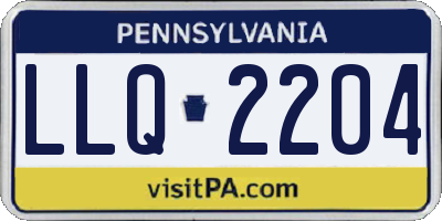 PA license plate LLQ2204
