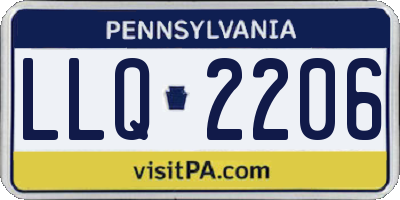 PA license plate LLQ2206