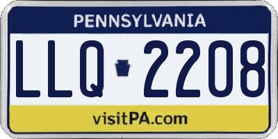 PA license plate LLQ2208