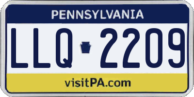 PA license plate LLQ2209