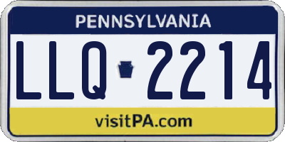 PA license plate LLQ2214
