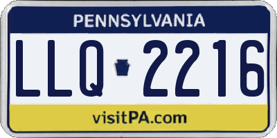 PA license plate LLQ2216