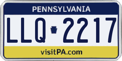 PA license plate LLQ2217