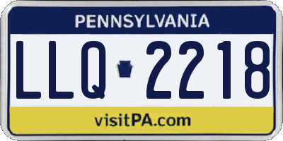 PA license plate LLQ2218