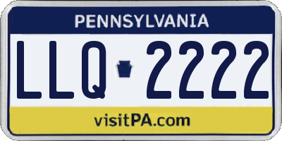 PA license plate LLQ2222