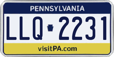 PA license plate LLQ2231