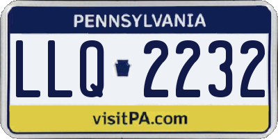 PA license plate LLQ2232