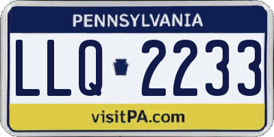PA license plate LLQ2233
