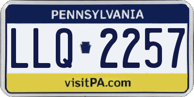 PA license plate LLQ2257