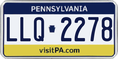 PA license plate LLQ2278