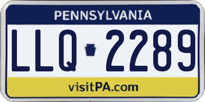 PA license plate LLQ2289