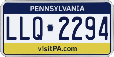 PA license plate LLQ2294