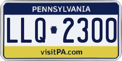 PA license plate LLQ2300
