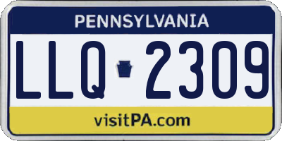 PA license plate LLQ2309