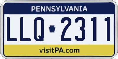 PA license plate LLQ2311