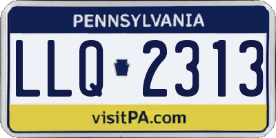 PA license plate LLQ2313