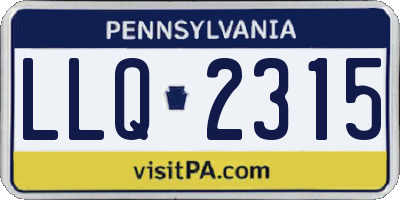 PA license plate LLQ2315