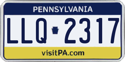 PA license plate LLQ2317