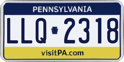 PA license plate LLQ2318