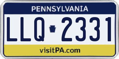 PA license plate LLQ2331