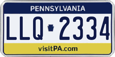 PA license plate LLQ2334