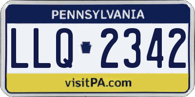 PA license plate LLQ2342