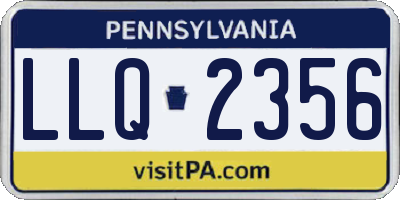 PA license plate LLQ2356