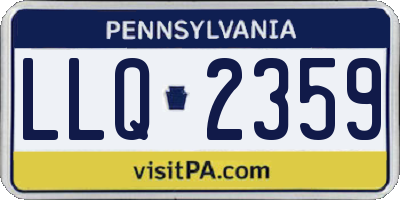PA license plate LLQ2359