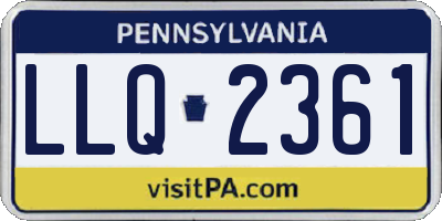 PA license plate LLQ2361