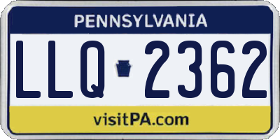 PA license plate LLQ2362