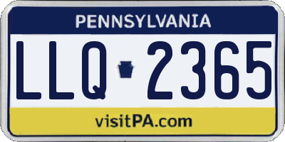 PA license plate LLQ2365