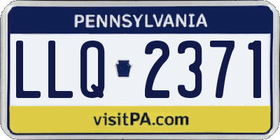 PA license plate LLQ2371