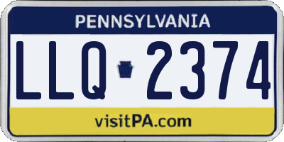 PA license plate LLQ2374