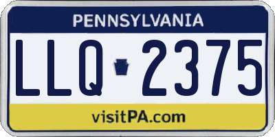 PA license plate LLQ2375