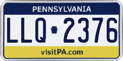 PA license plate LLQ2376