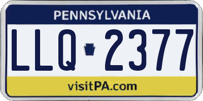 PA license plate LLQ2377