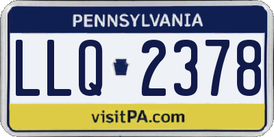 PA license plate LLQ2378