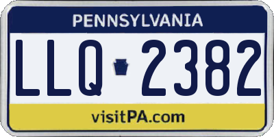 PA license plate LLQ2382