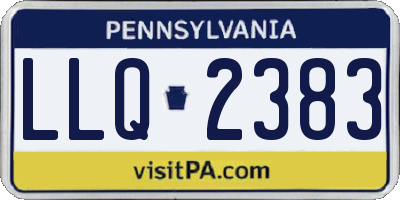 PA license plate LLQ2383