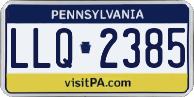 PA license plate LLQ2385
