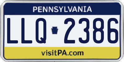 PA license plate LLQ2386