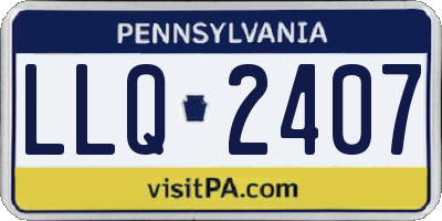 PA license plate LLQ2407