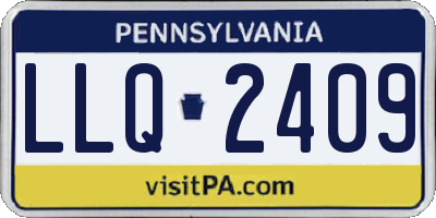 PA license plate LLQ2409