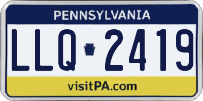 PA license plate LLQ2419