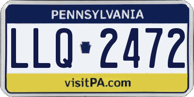 PA license plate LLQ2472